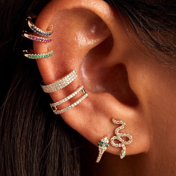 🐍 Snake mini hoop earrings - Picture 7 of 7